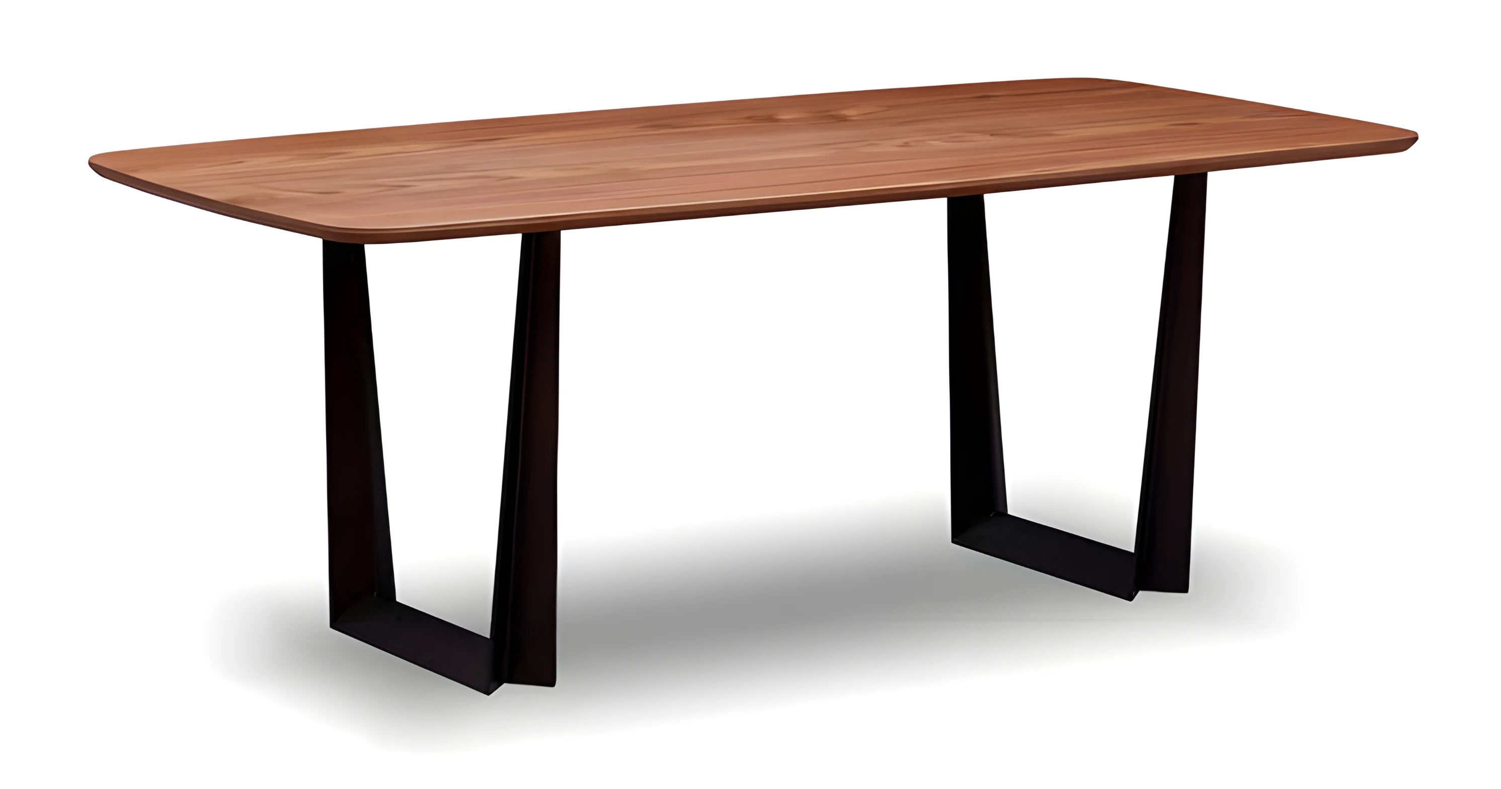 Elegant brown wooden dining table for cozy dining areas.