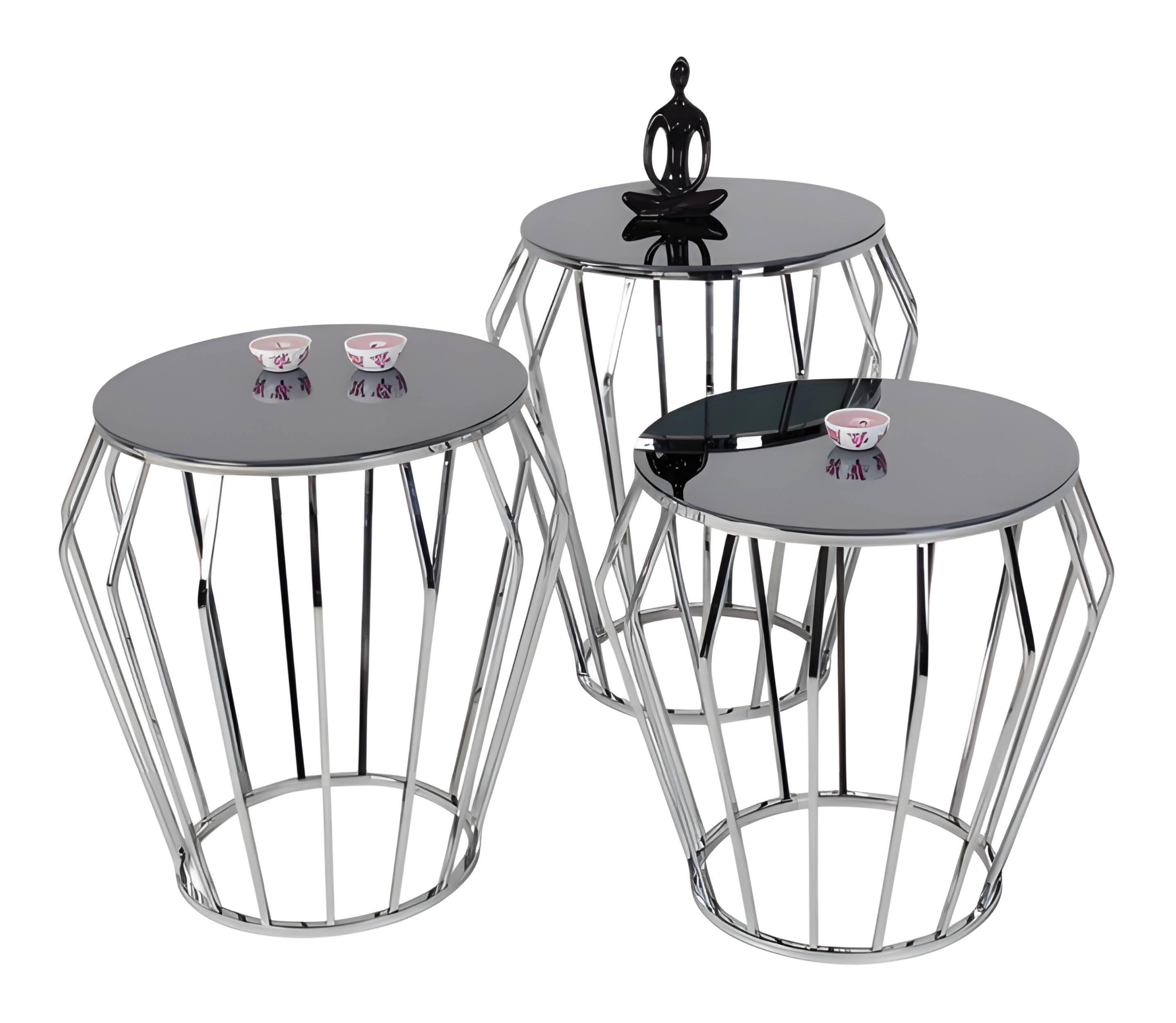 Modern gray side table made of metal