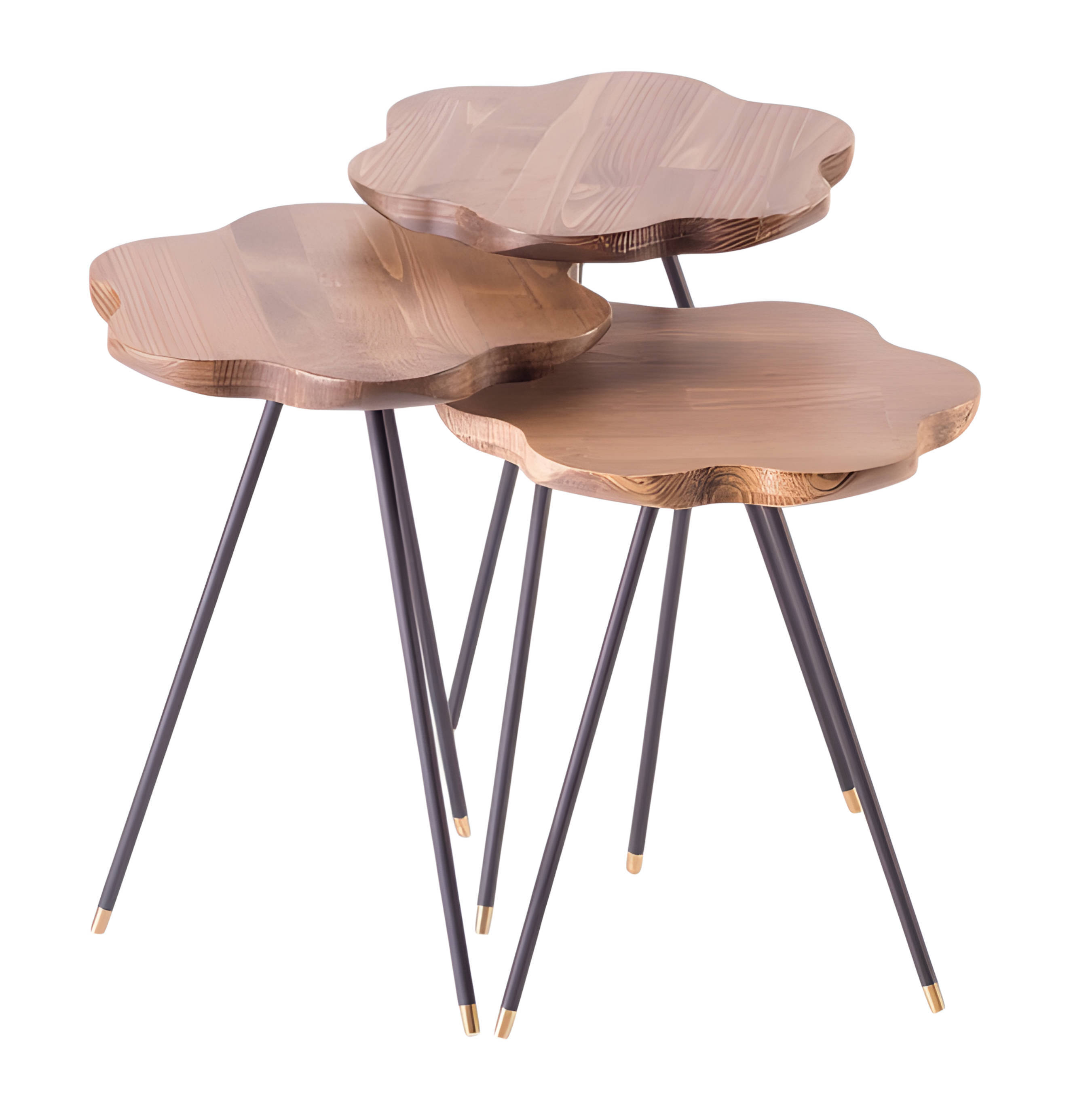 Side table made of wood in beige Modern Elegant