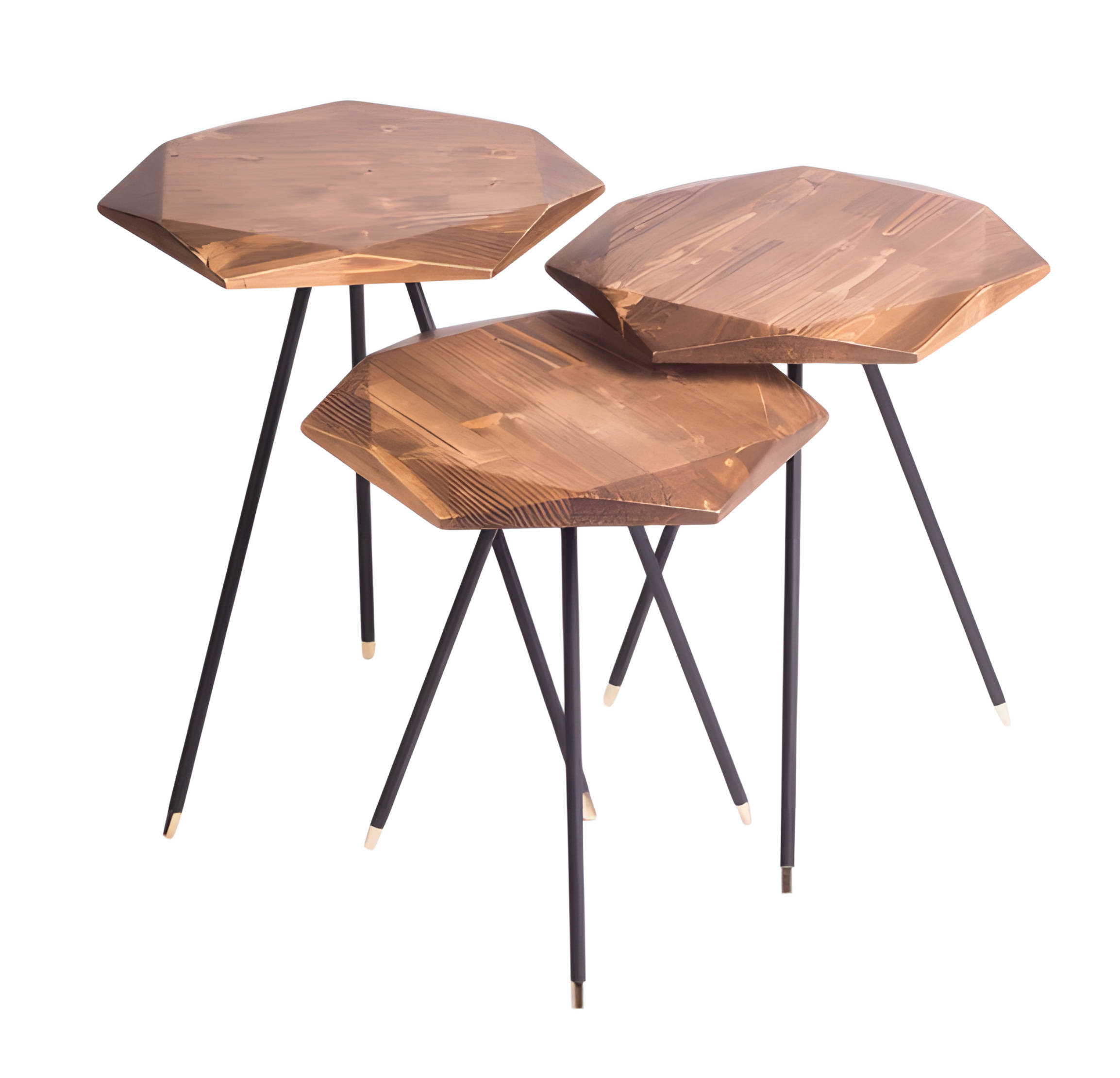 Side Table Wood Beige Modern Elegant