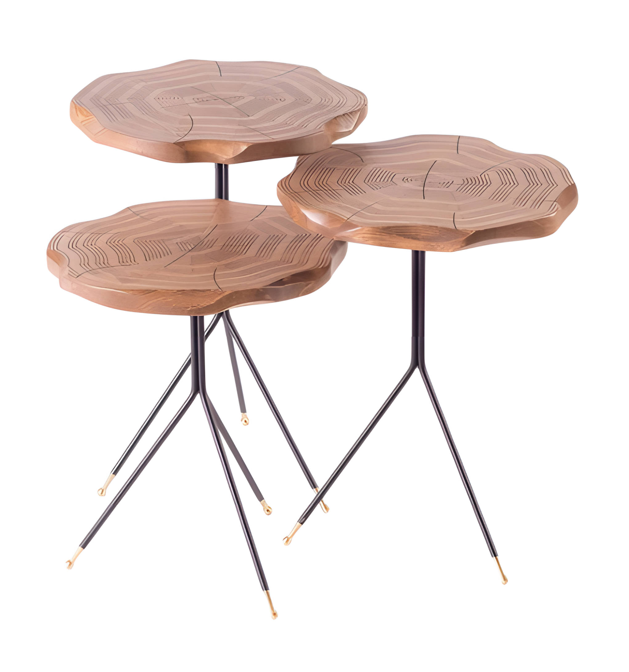 Side Table Wood Beige Modern Elegant