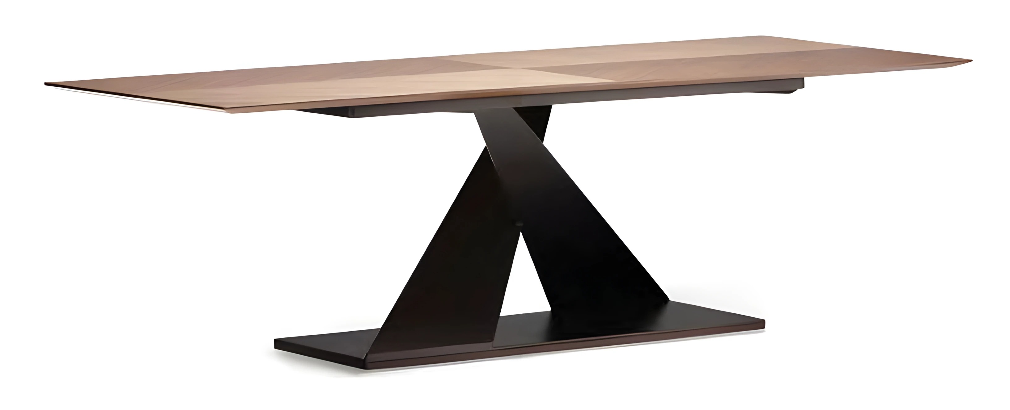 Elegant wooden dining table in warm brown for a modern home.
