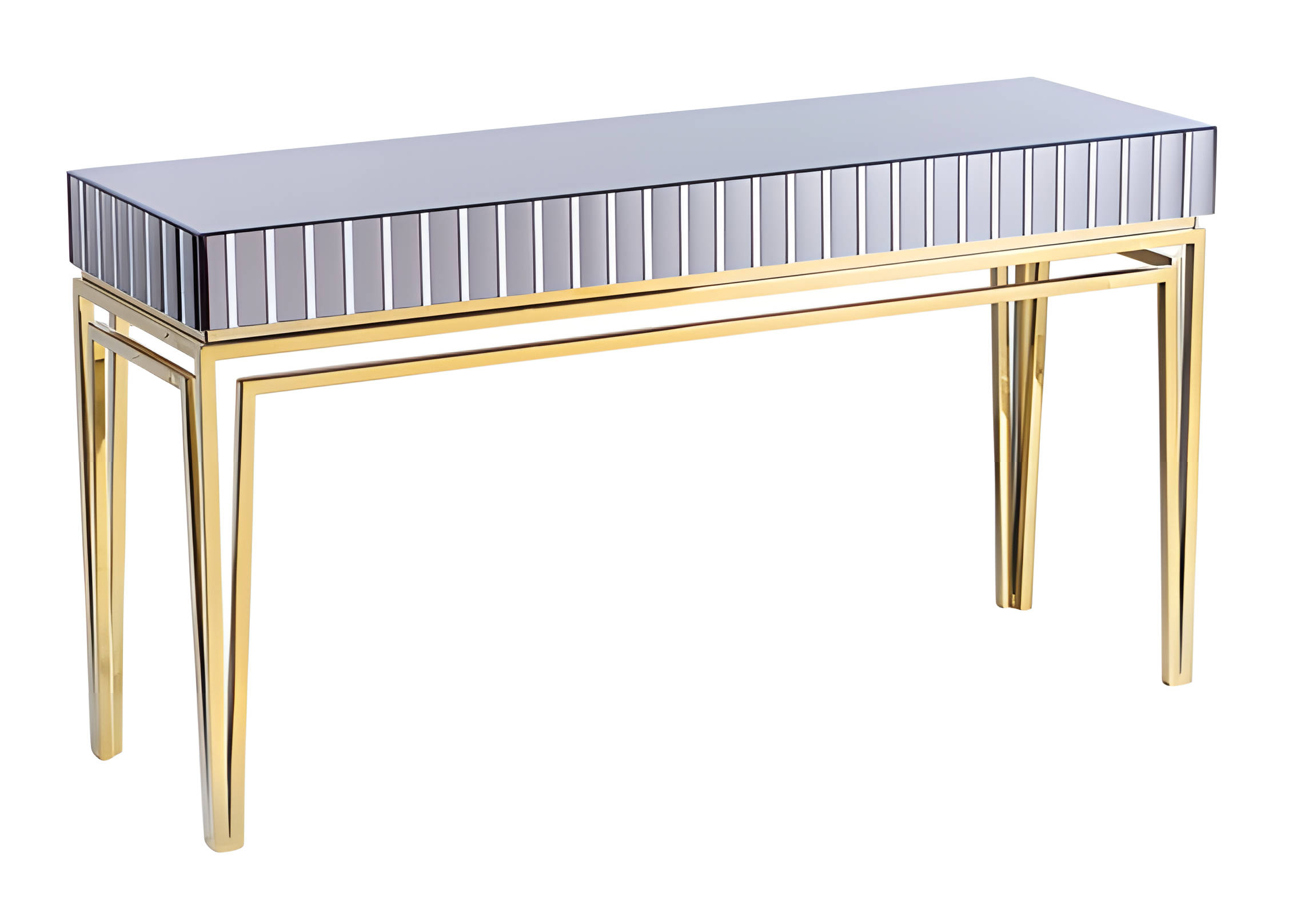 Elegant gray console table made of wood for a modern home.