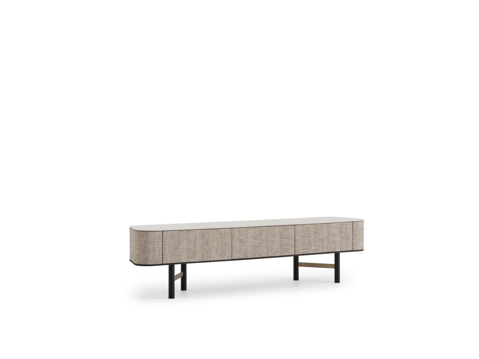 Elegant beige wooden sideboard in modern design.