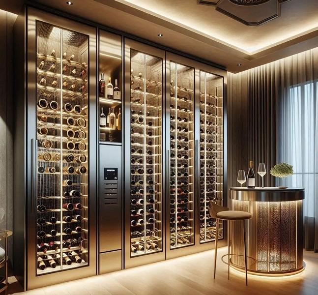 Wine cabinet, wine cooler, bottle rack, wine furniture, wine cooling display, wine shelf.