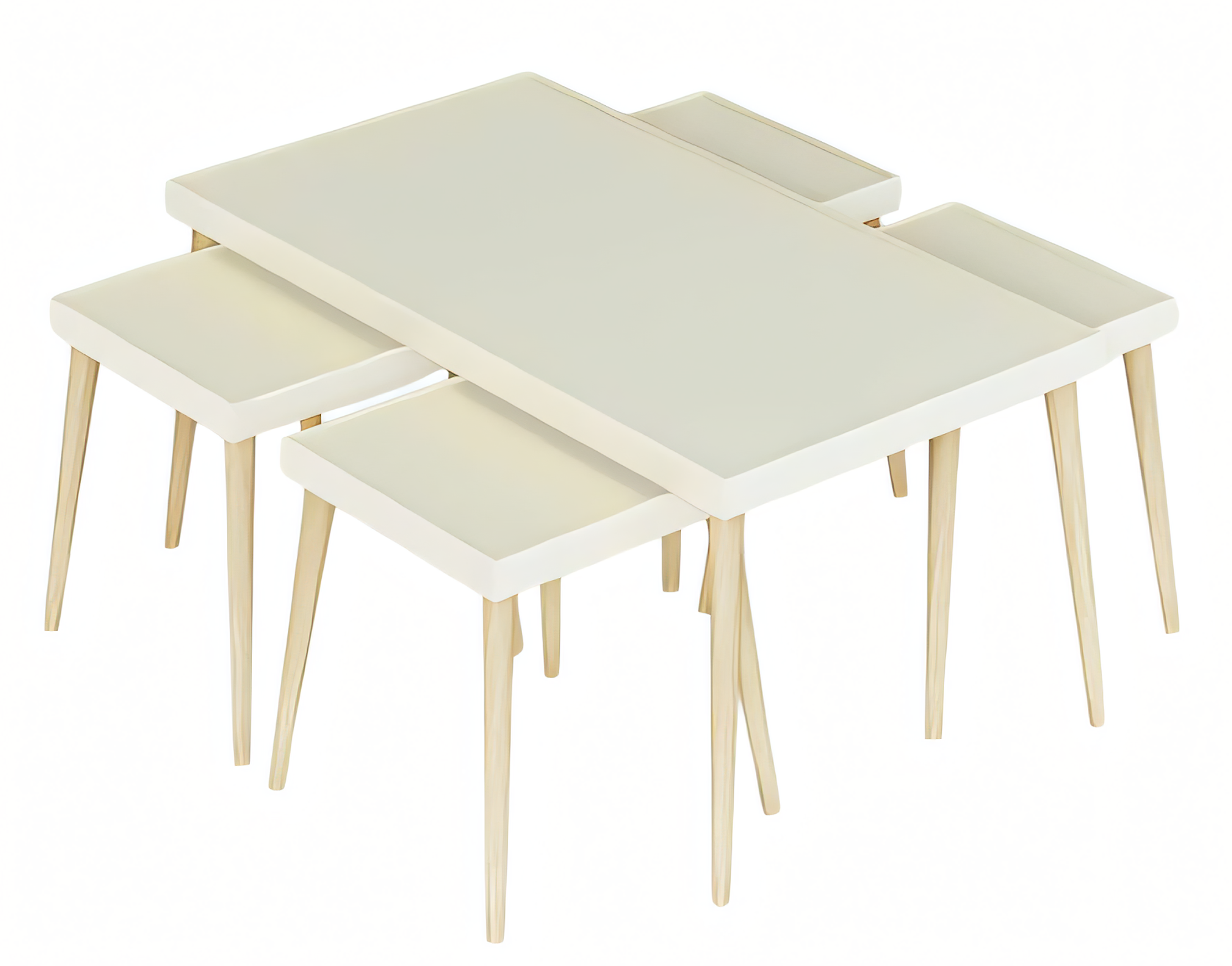 Beiger Holztisch im modernen Design mit stilvoller Optik