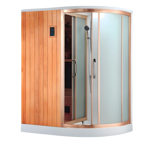 Saunakabine Dusche mit Sauna Dampfsauna Wellnesskabine Kombisauna 172x110 cm
