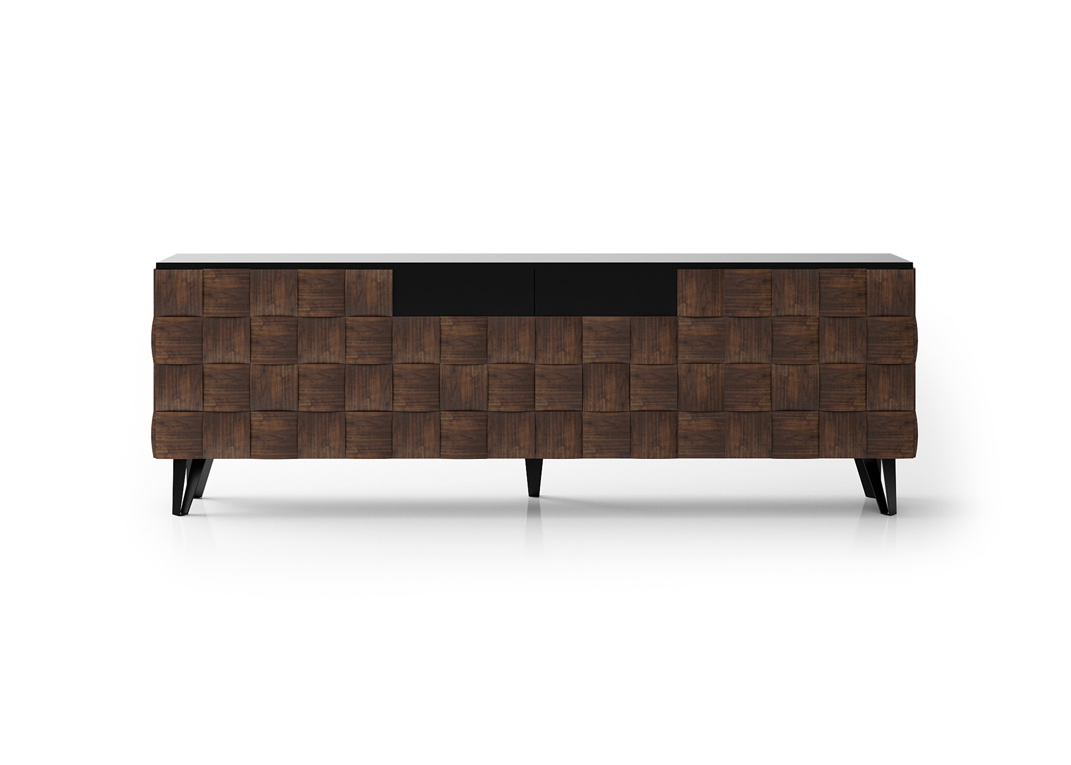 Elegant brown wooden console in classic style
