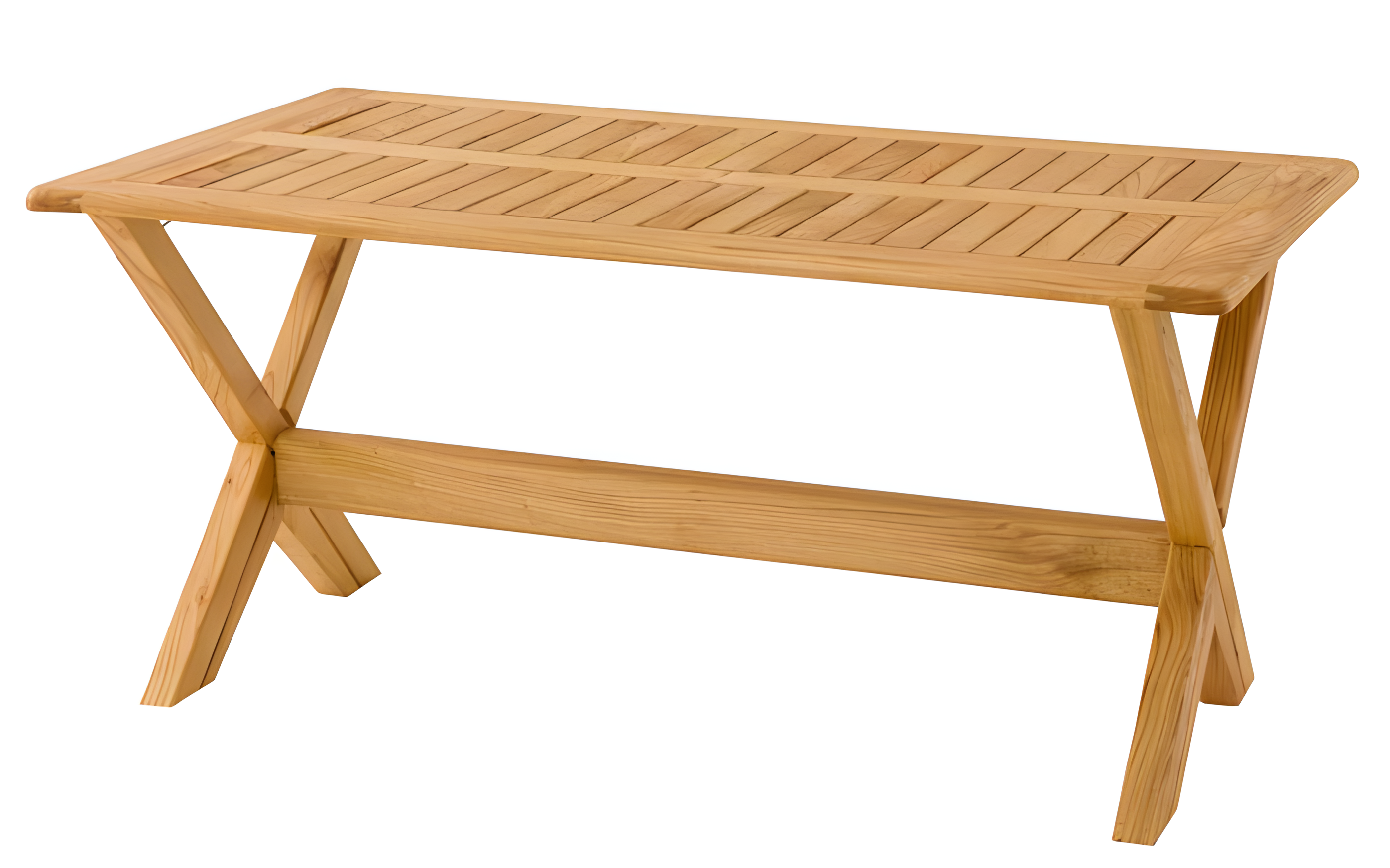 Elegant brown wooden dining table for a modern dining room.