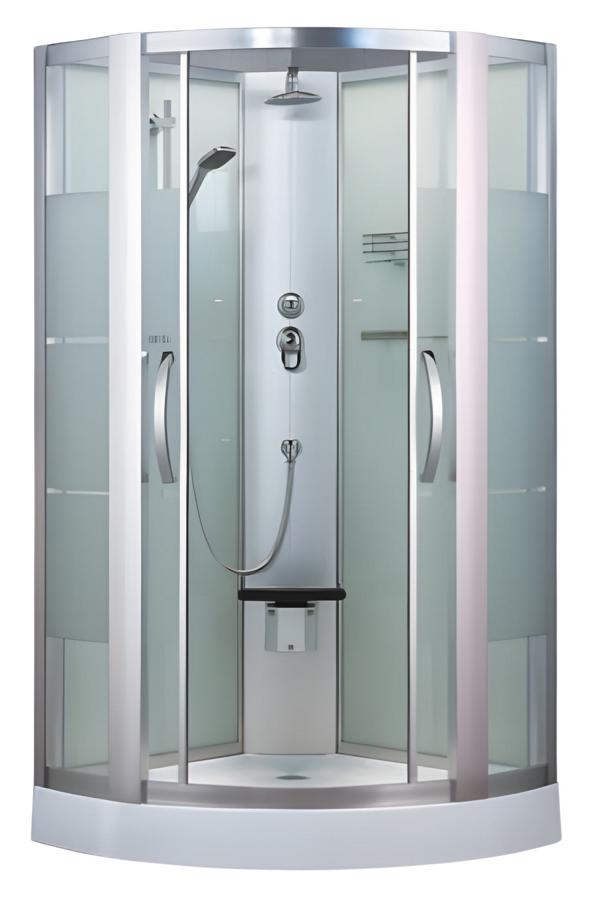 Luxury shower cabin, wellness shower, comfort shower, glass cabin 100x100 cm.