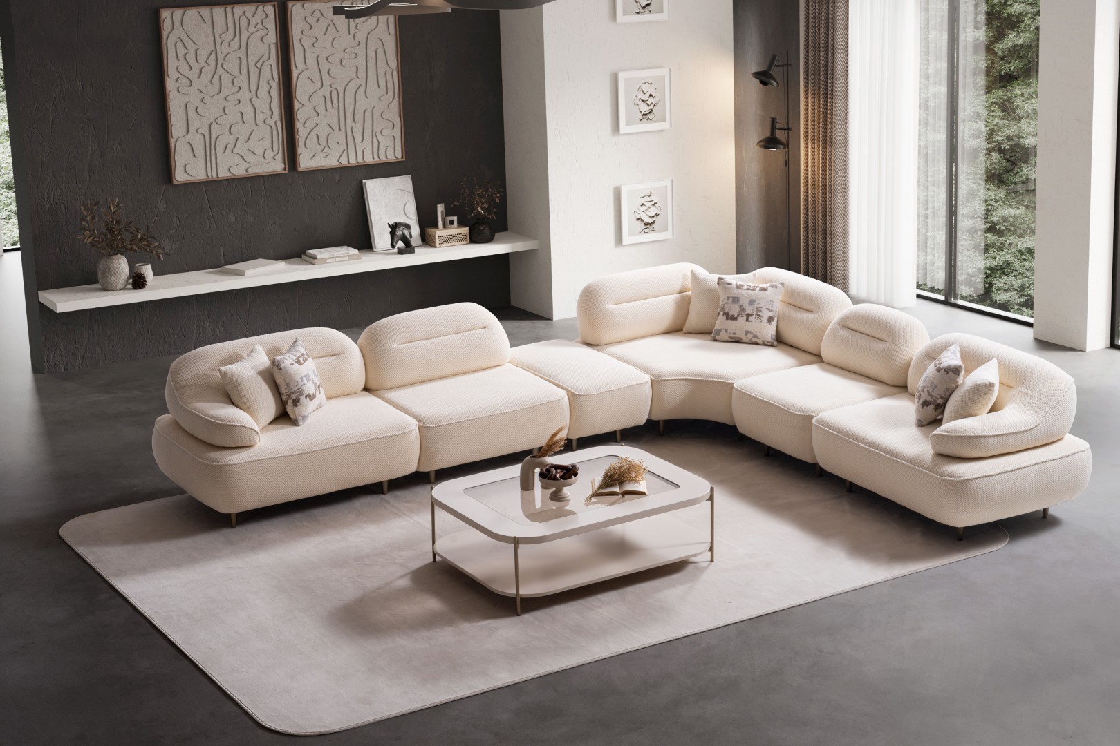 Living Room Set: Comfort in Every Line, Simplicity and Functionality