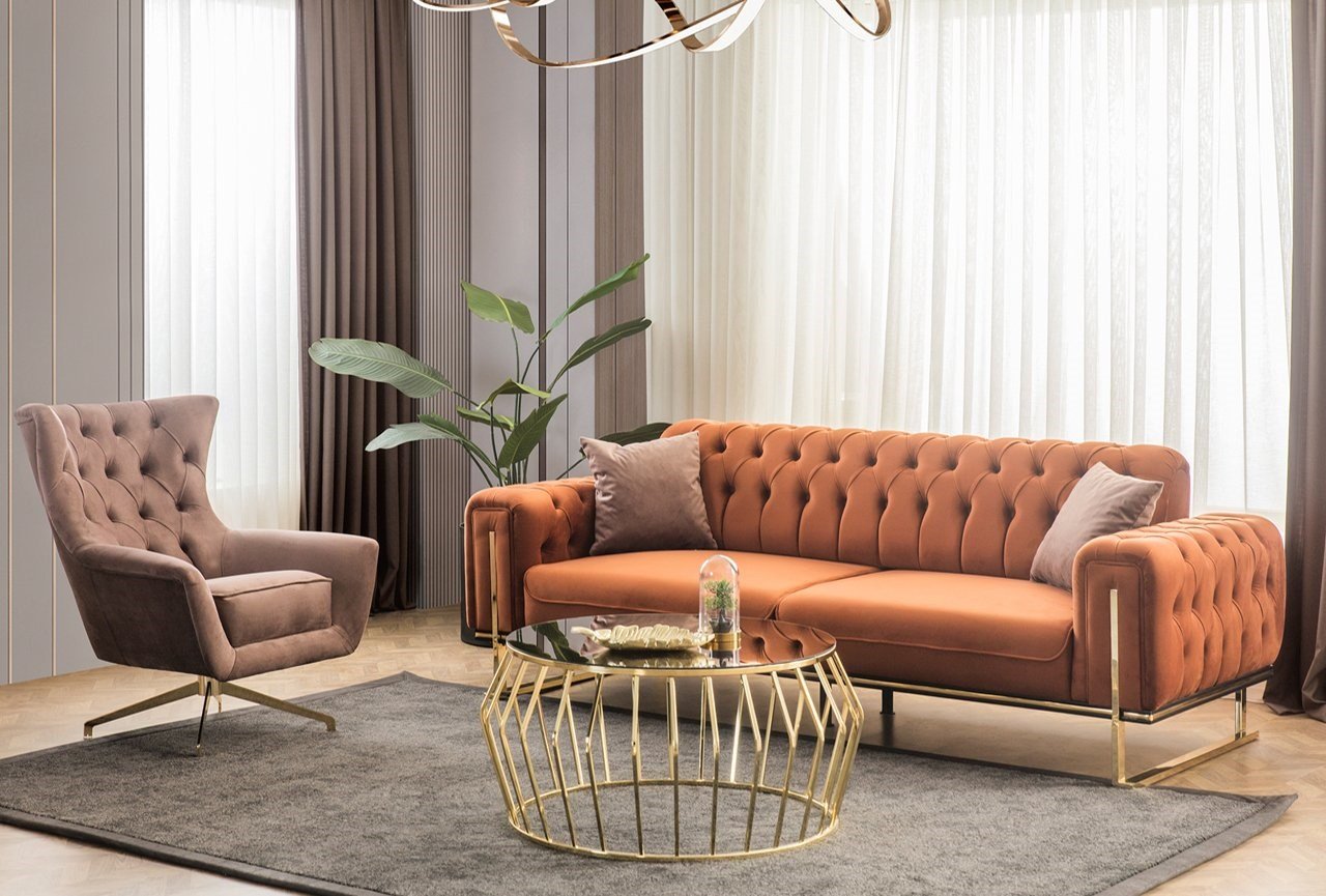 Set sofa with armchair beauty and style in every line.