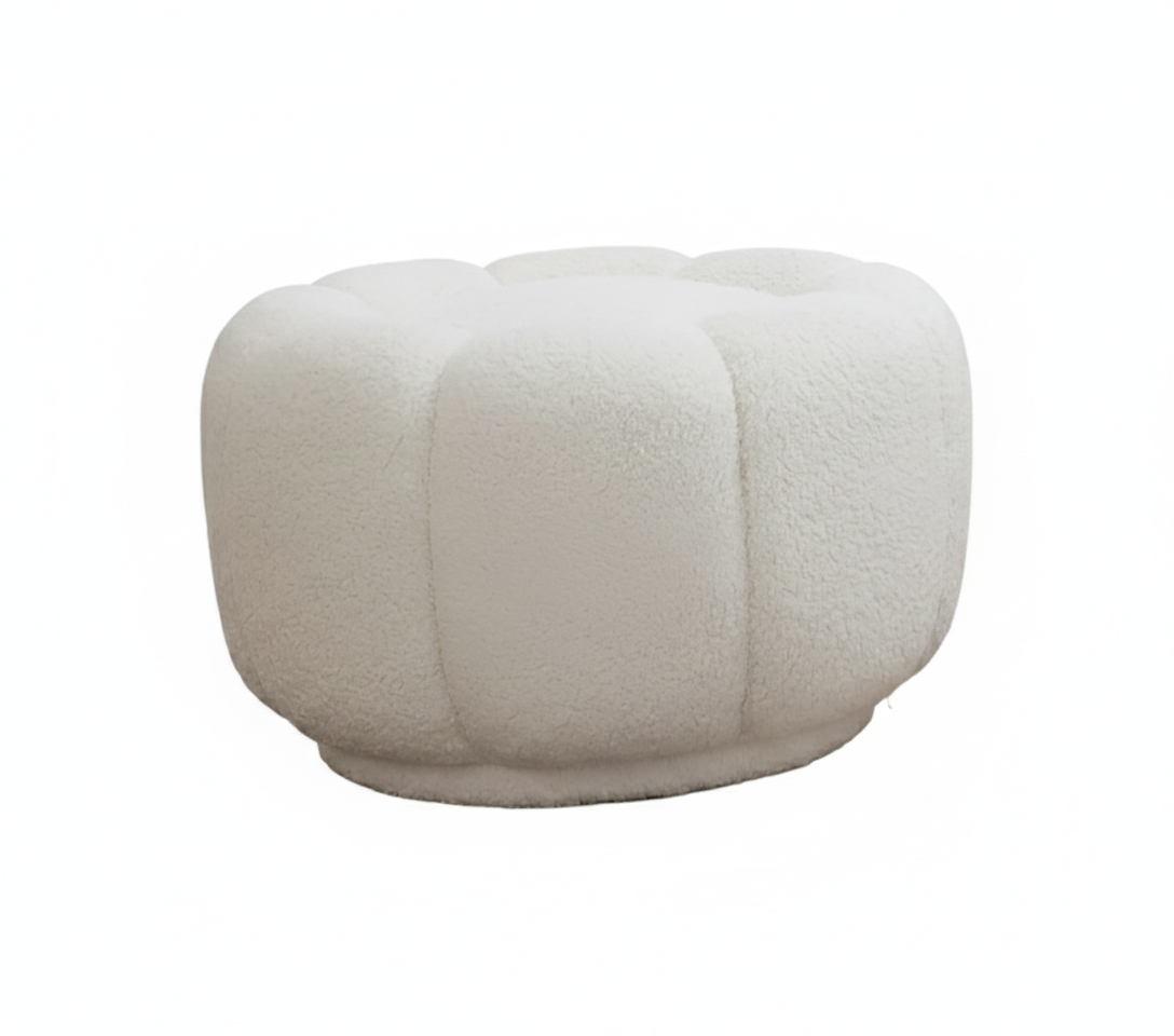 Elegant white upholstered stool living room stool textile stool