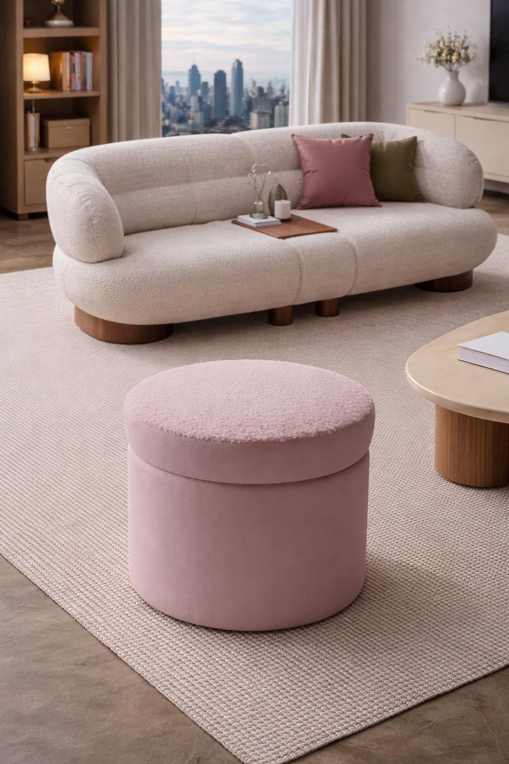 Exclusive pink stool designer stool noble upholstered stool