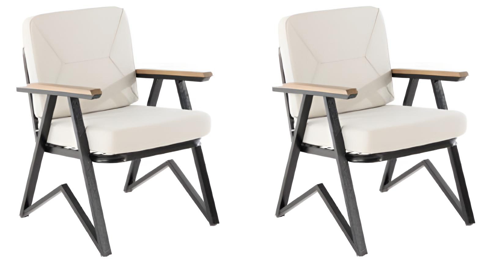 Exclusive armchair set White upholstered armchairs Exclusive metal frame
