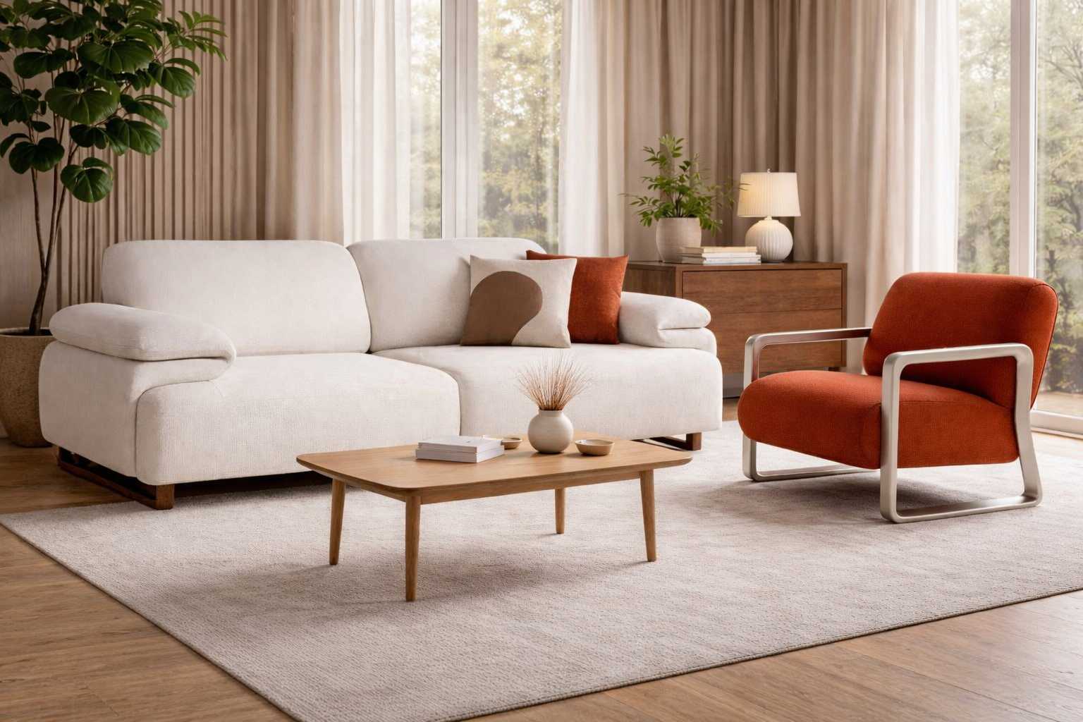 Chic living room three-seater designer upholstered armchair luxury 2-piece set