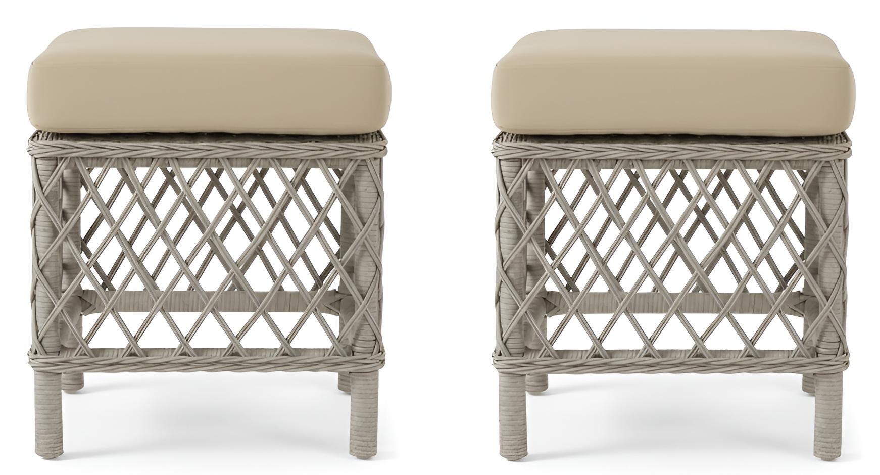 Stool with comfortable upholstery and stable wicker structure