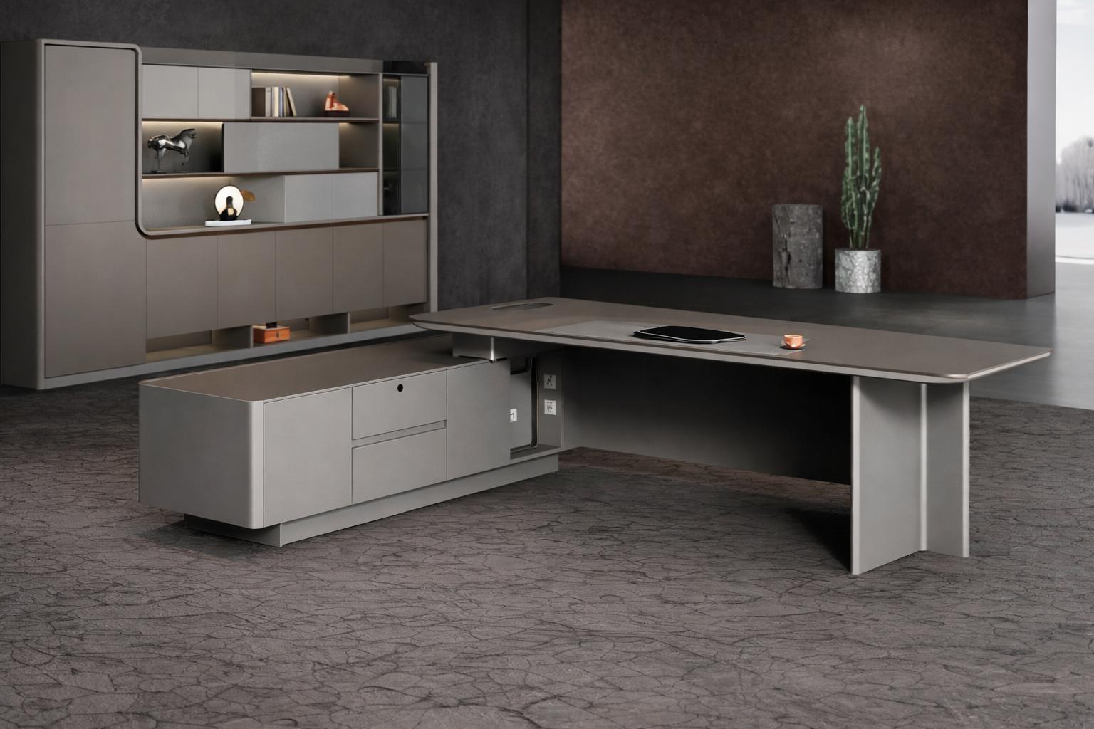 Modern office furniture set - executive desk and office cabinet for the office