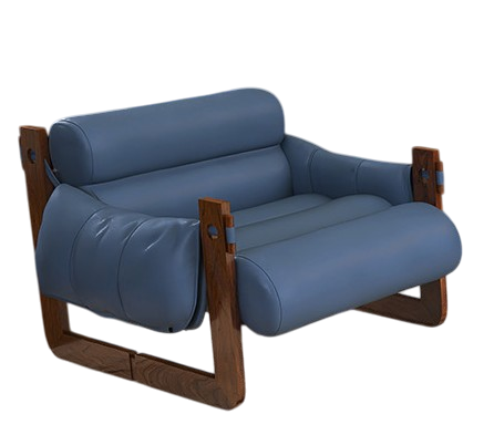 Luxurious armchair blue living room furniture elegant design comfort seat