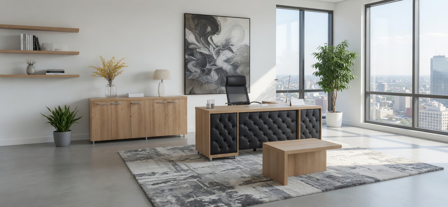 Modern study set desk coffee table and console