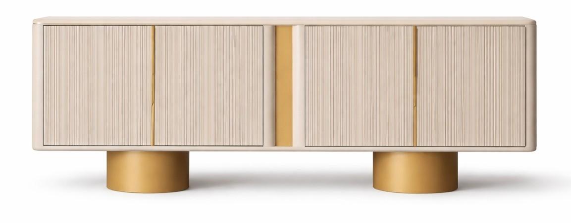 Stylish beige sideboard with gold legs console dining room furniture