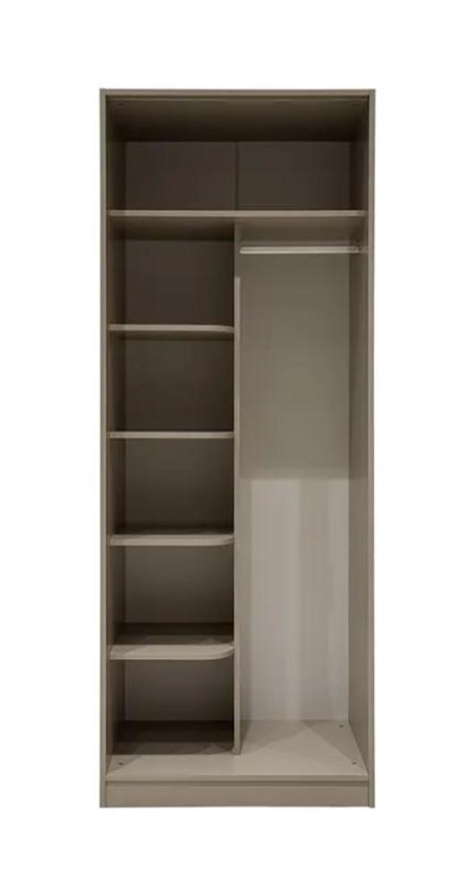 2-door wardrobe with shelves beige modern style functional