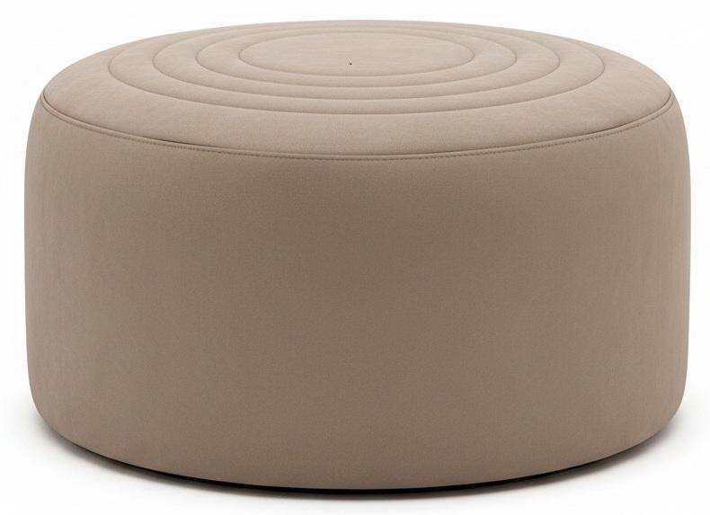 Beige Round Ottoman Soft Stool Living Room Furniture Designer Furniture