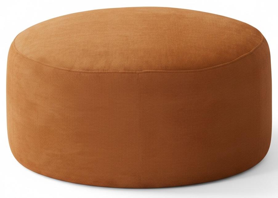 Orange round stool soft ottoman upholstered furniture