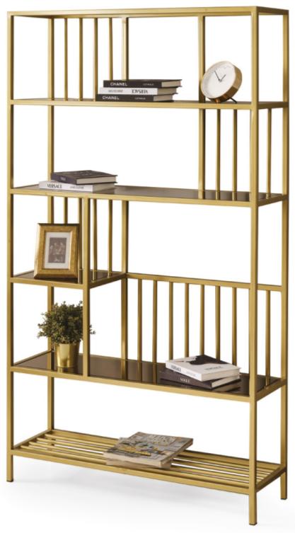 Shelf Gold Library Living Room Storage Office Stylish Comfort