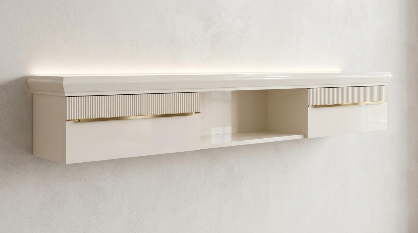 Wall console style modern color white living room practical comfortable new