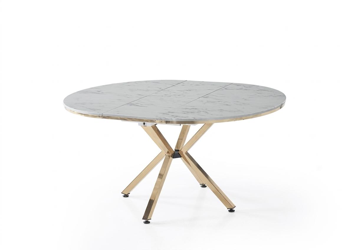 Dining table marble comfortable modern extendable beige round spacious