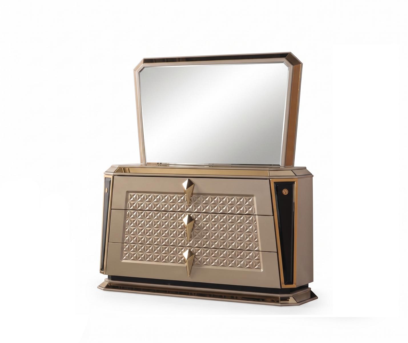 Dressing table mirror gold color bedroom new wood modern