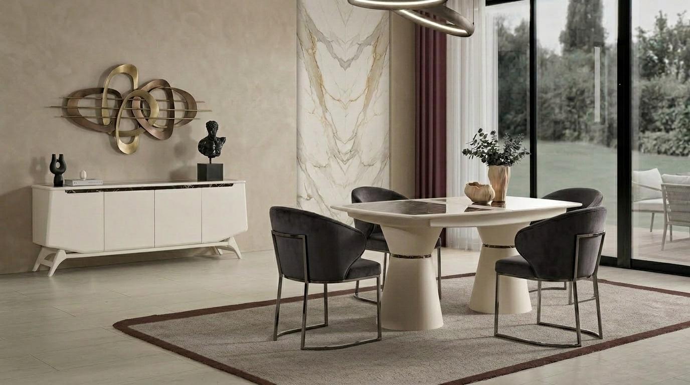 Esszimmer Konsole Wohnzimmer Stil modern beige komfortabel rechteckig