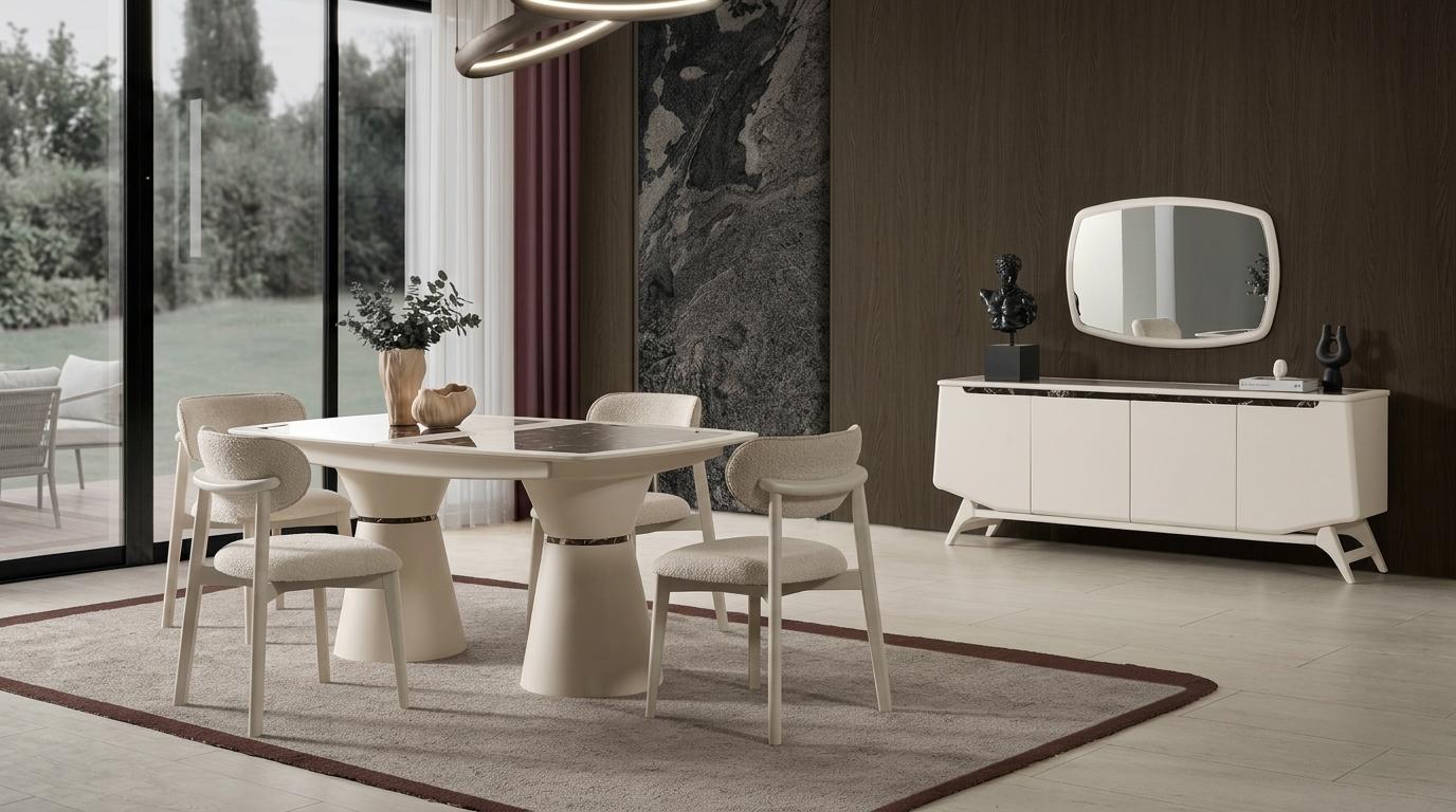 Tisch Konsole Spiegel Wohnzimmer Stil modern Farbe beige neu praktisch