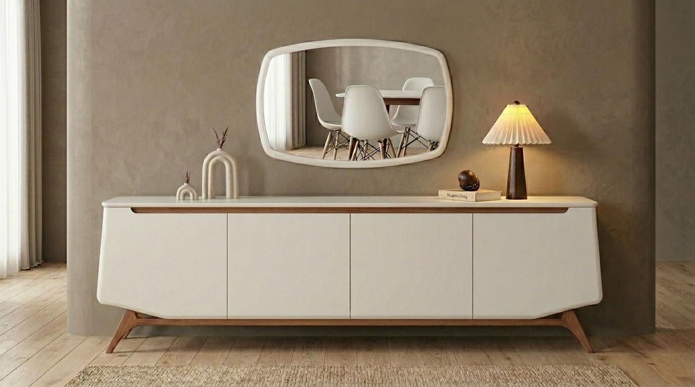Console mirror living room style modern color beige comfortable new
