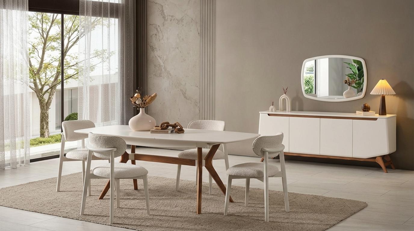 Table console mirror living room style modern color beige new rectangular