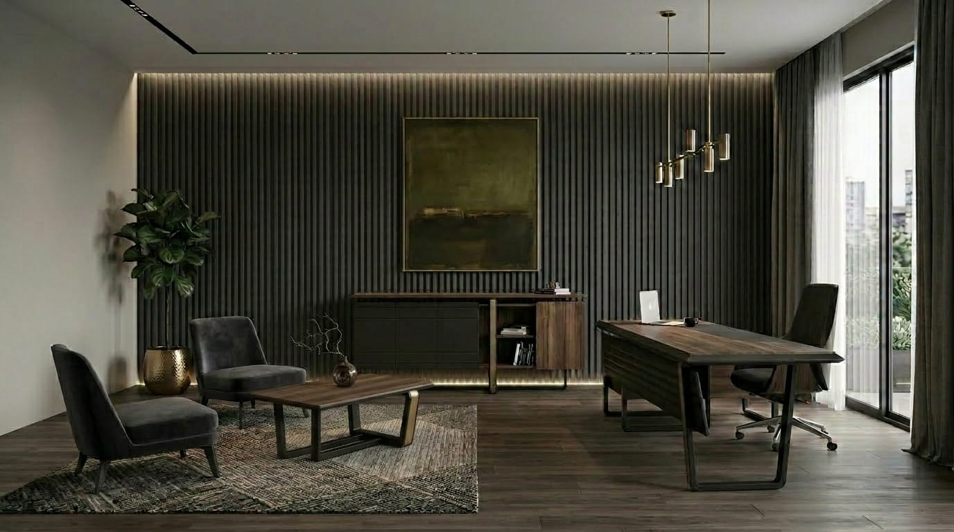 Modern office set desk console coffee table for work