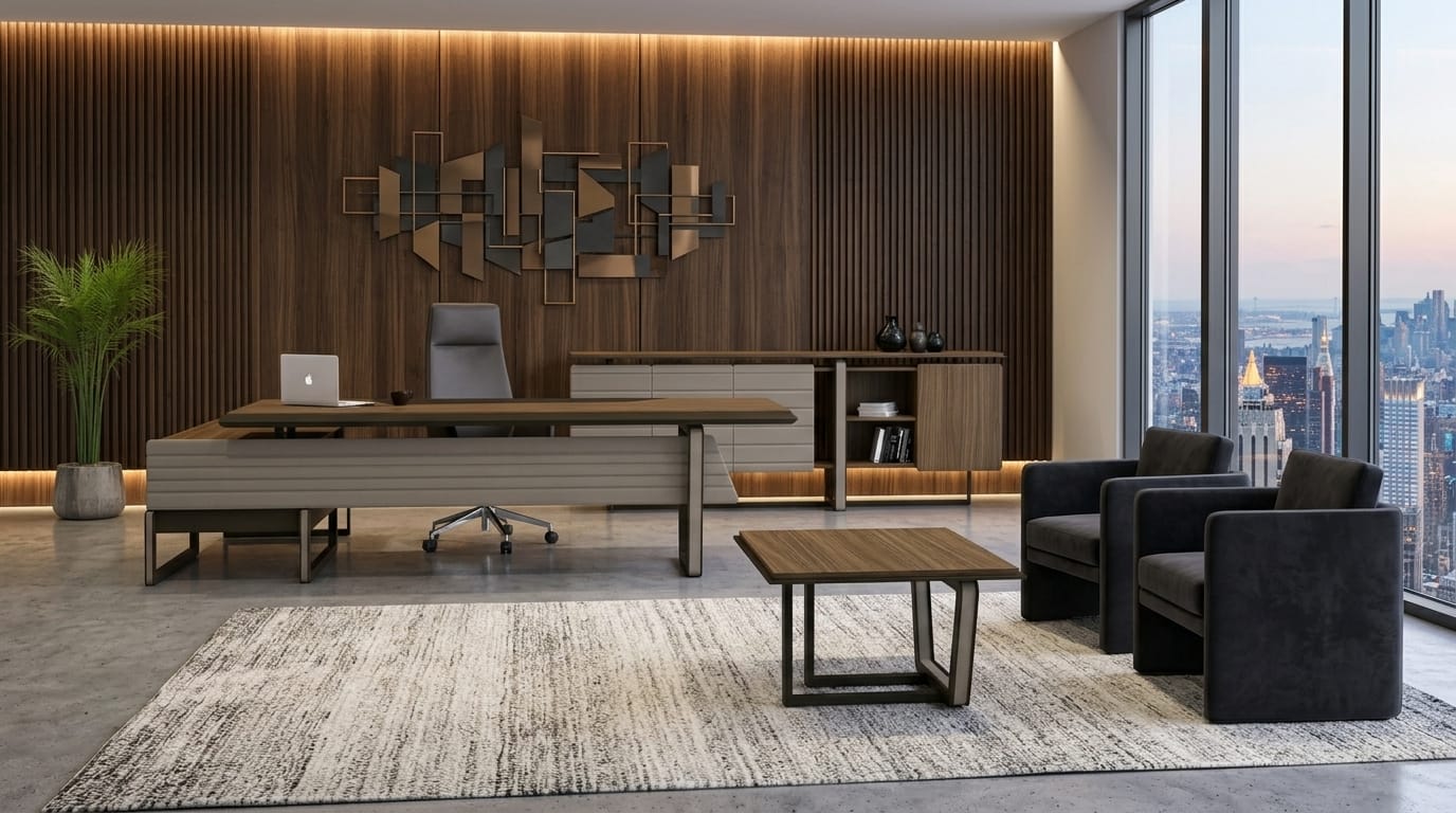Chic office set desk console coffee table functional