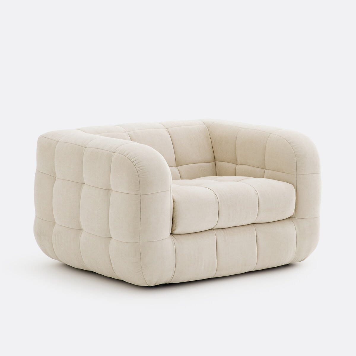 Beige upholstered armchair, designer armchair, upholstered furniture for the living room