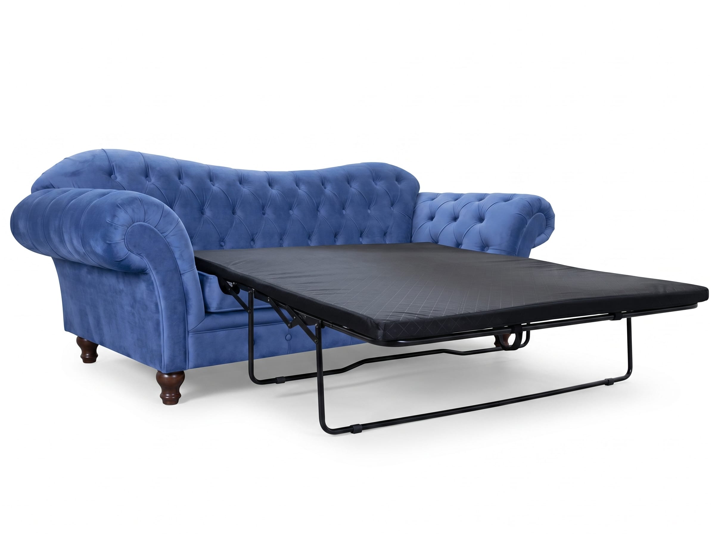 Blue 3 Seater Sofa Bed Extendable Fabric Sofa Living Room Sofas Chesterfield