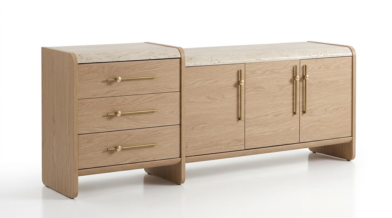 Console style modern color beige living room comfortable practical comfortable