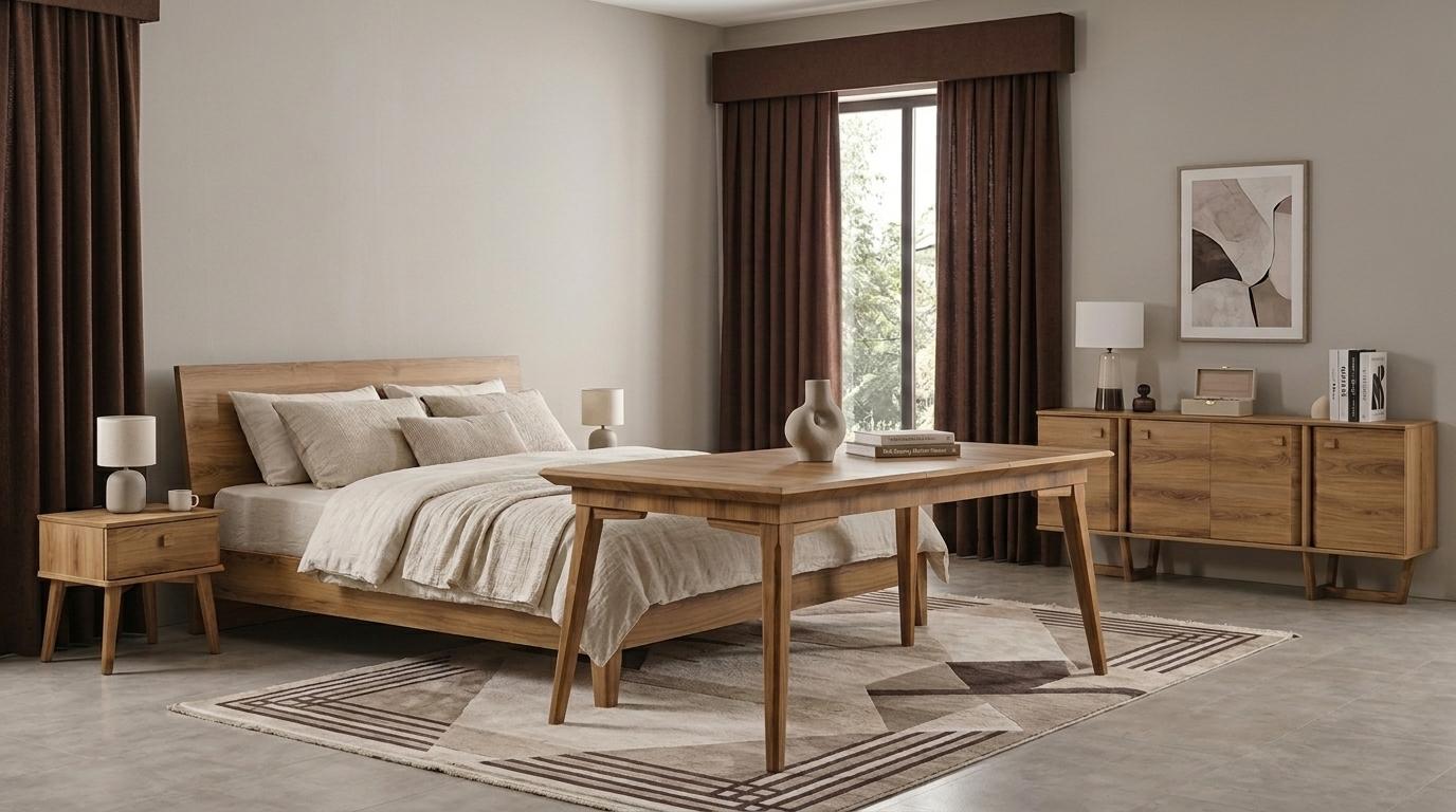 Table console living room style modern color brown new comfortable rectangular