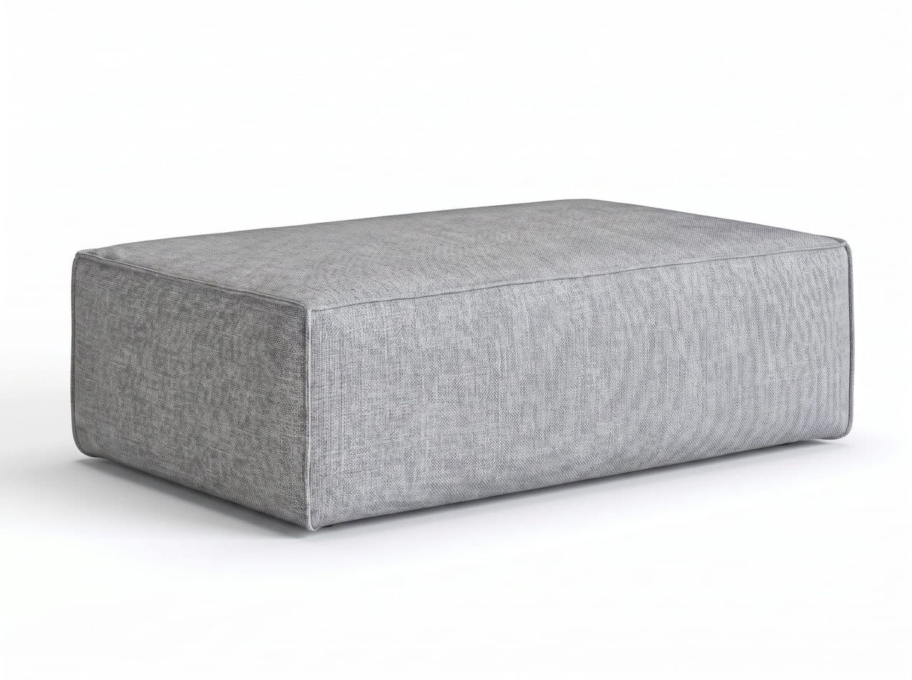 Gray soft large stool ottoman rectangular textile stool upholstered furniture
