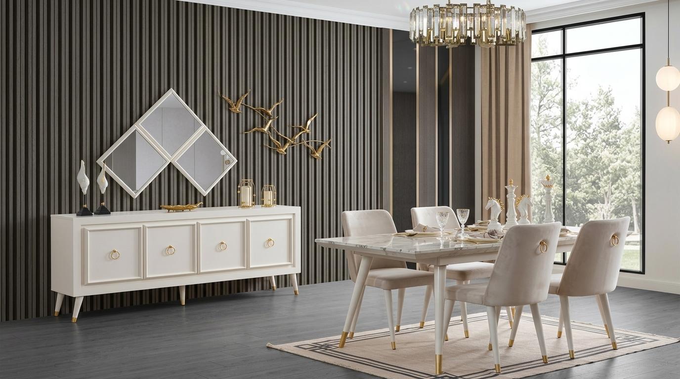 Table console mirror living room style modern color white new rectangular
