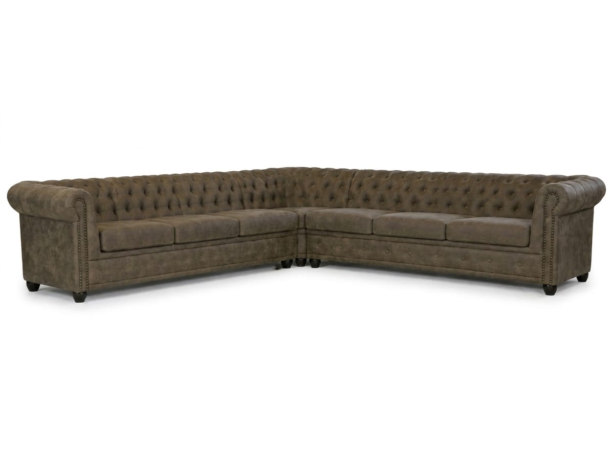 Large Brown L Shaped Corner Sofa Chesterfield Large Sofa High Quality Sofas