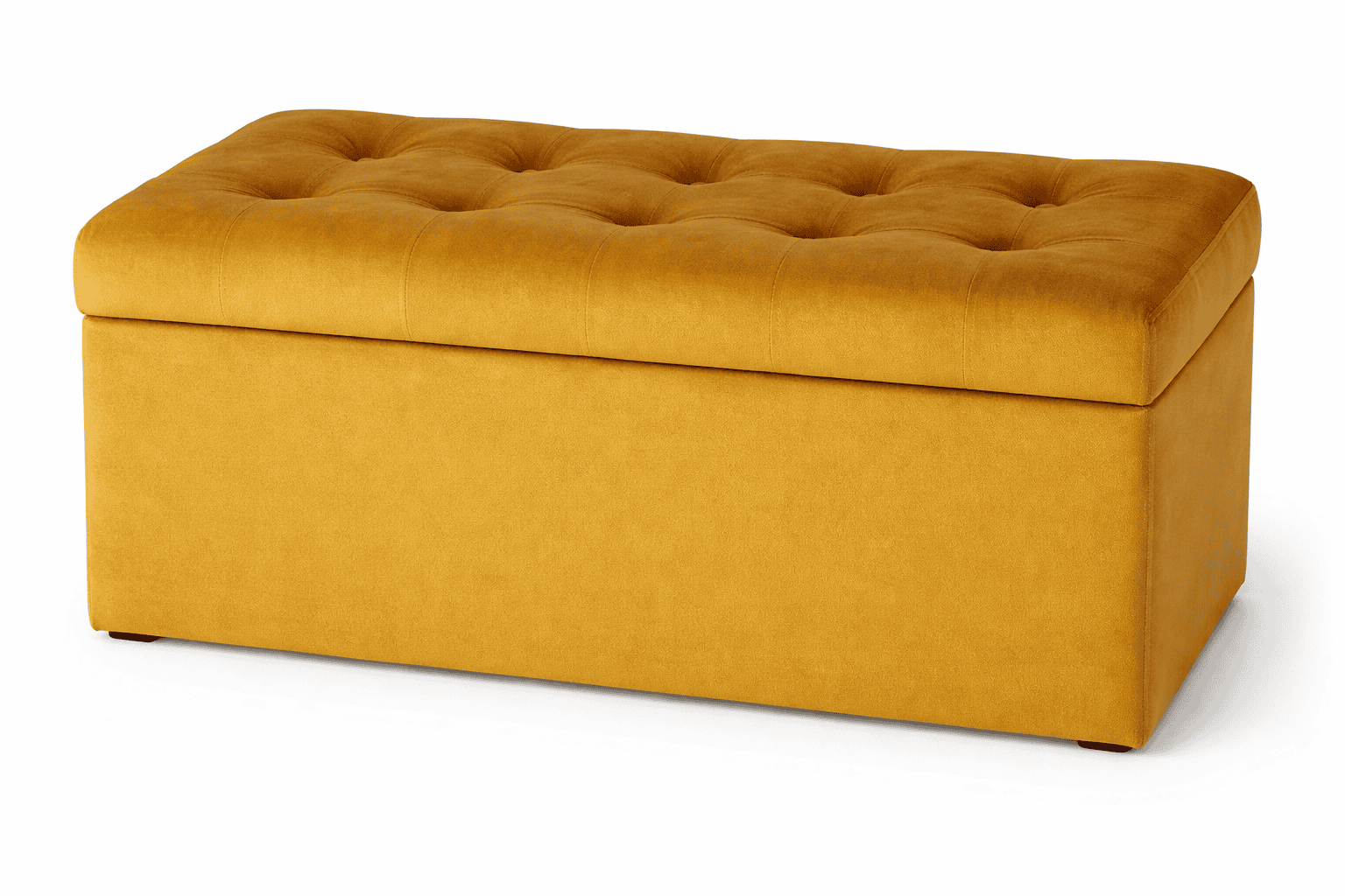 Yellow rectangular stool Soft textile stool for feet living room