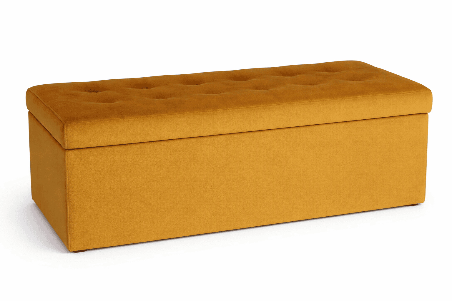 Yellow soft textile stool rectangular footstool for the living room