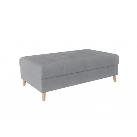 Gray soft stool fabric footstool with wooden legs living room