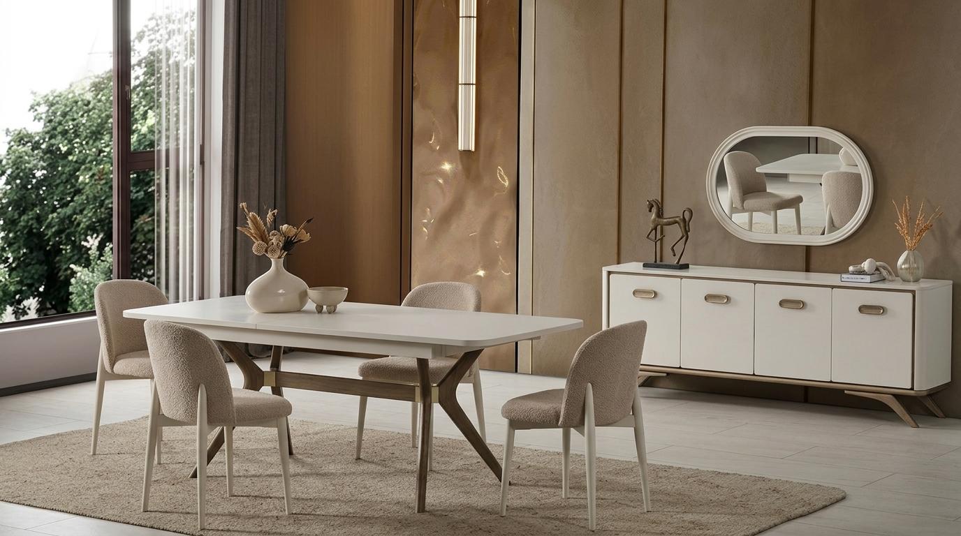 Tisch Konsole Spiegel Wohnzimmer Stil modern weiß rechteckig praktisch