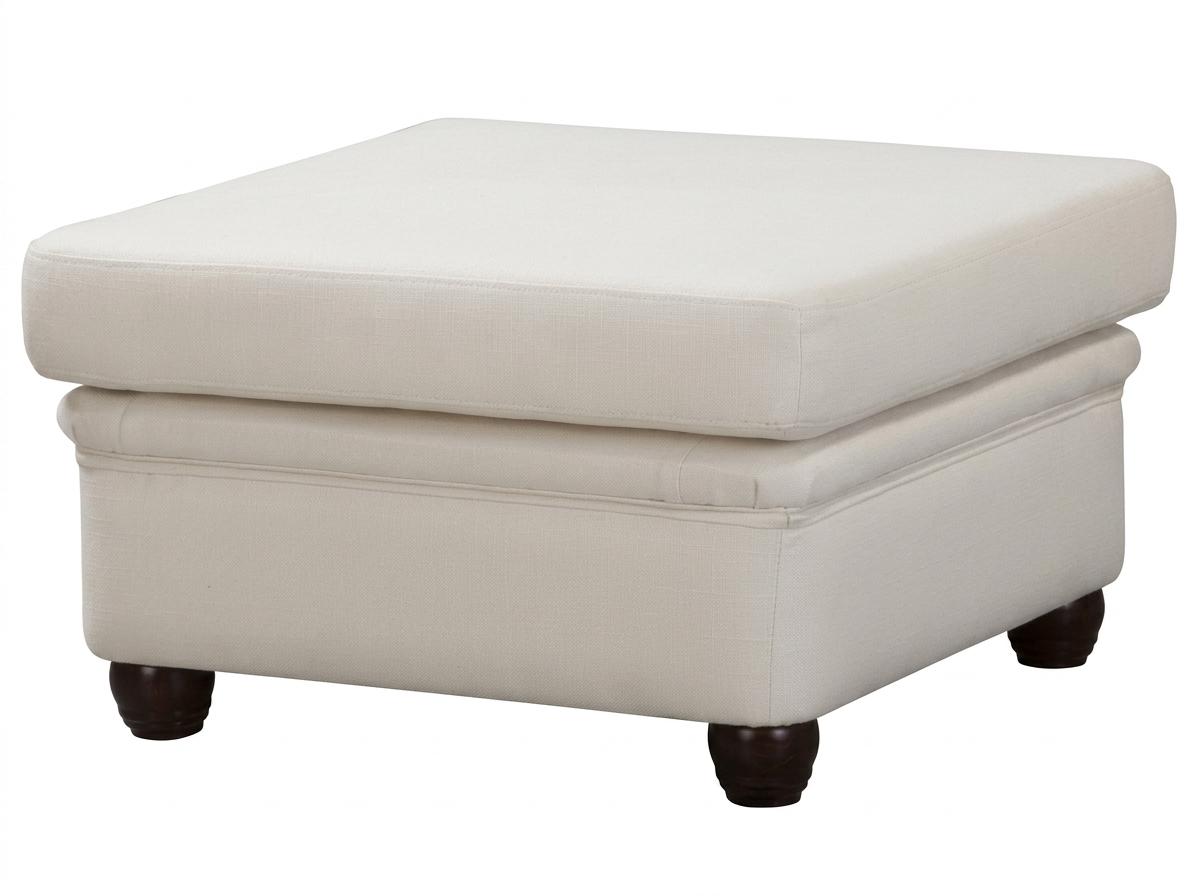 Beige square stool soft textile stool for feet living room furniture